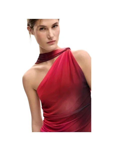 Top Desigual asimetric roz