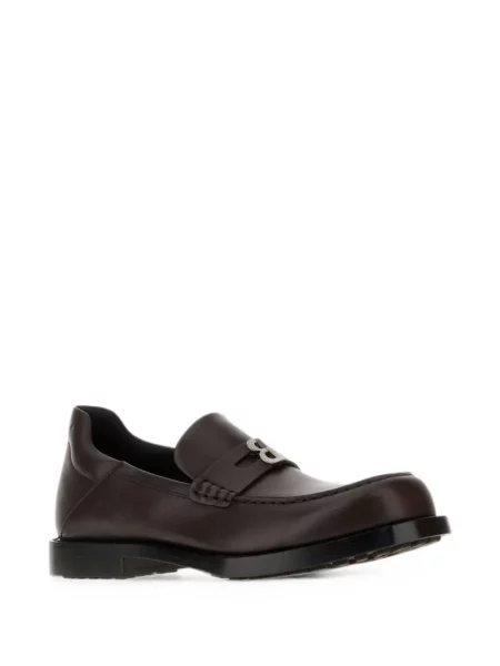 Bőr loafer Balenciaga autogrammal barna