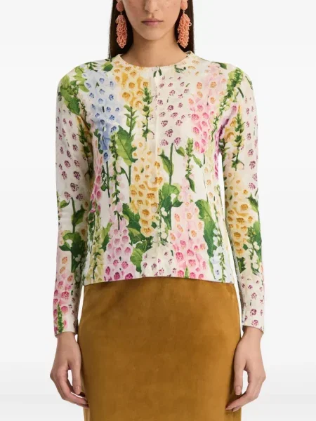 Cardigan Oscar De La Renta alb