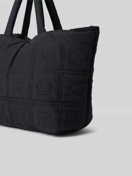 Torba shopper z pikowaniem Nanushka czarna