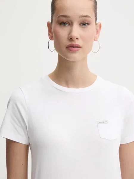 Koszulka Guess z krótkim rękawem z okrągłym dekoltem biała