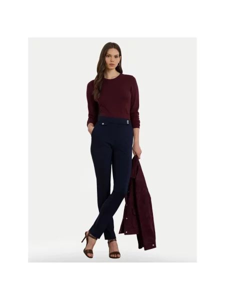 Skinny proste spodnie Lauren Ralph Lauren niebieskie