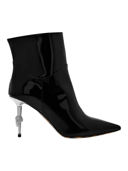 Lakierowane botki Philipp Plein skórzane czarne