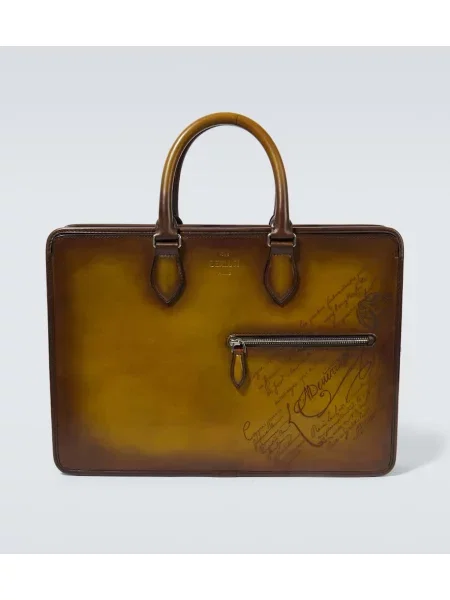 Usnjena torba Berluti zelena