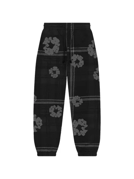 Pantaloni sport Denim Tears în carouri negru