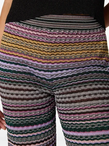 Pantaloni Missoni cu dungi tricotate albastru