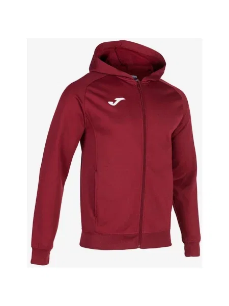 Bordowa bluza z kapturem Joma Menfis Full Zip XS czerwona