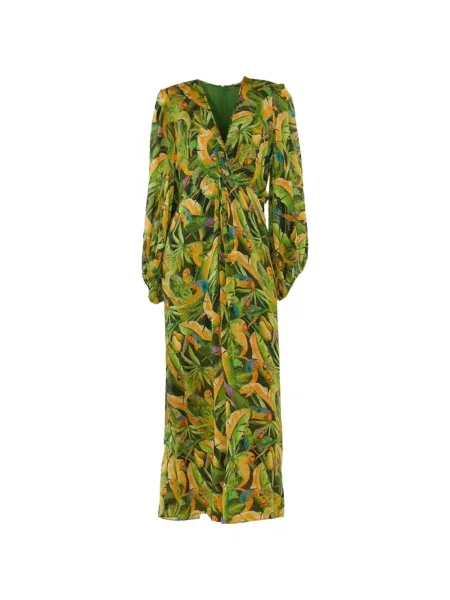 Rochie midi Farm Rio cu imagine verde