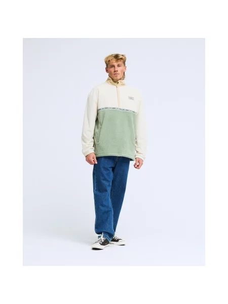 Polar Billabong Space Lobster Half Zip zielony wojskowy S beżowy