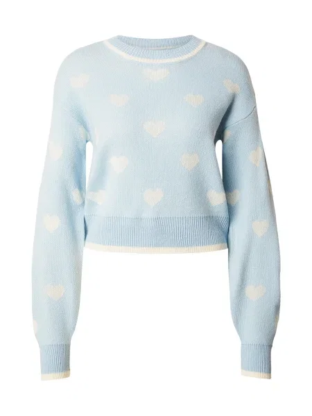 JDY Pulover JDYRomance pastelno modra bela