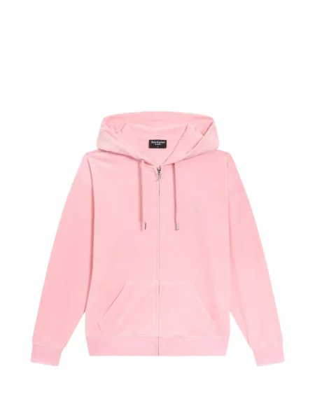 Hanorac cu glugă Juicy Couture cu broderie roz
