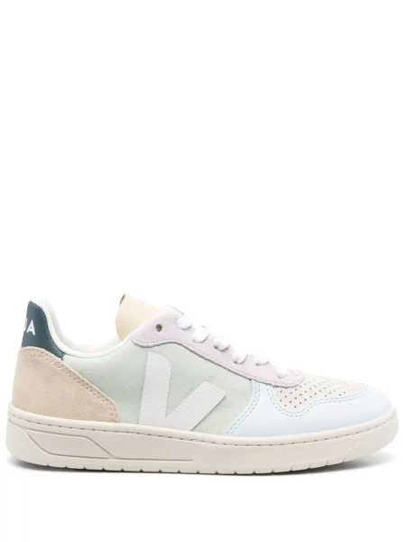 Sneakerși Veja V-10 din piele de căprioară verde