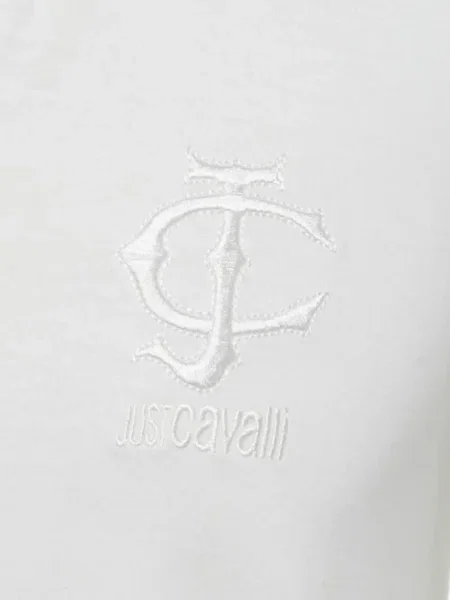 Tricou Just Cavalli cu broderie alb