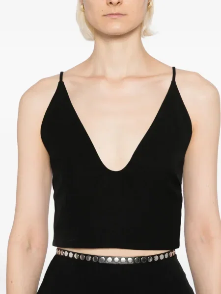 Top Jil Sander s V-izrezom crna