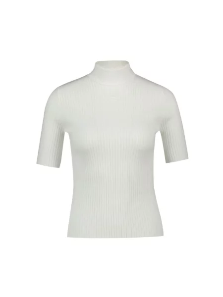 Krótki sweter Courreges z krótkim rękawem biały