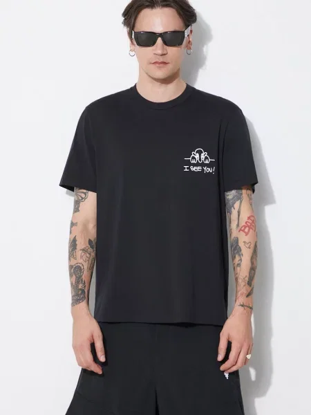 Kratka majica Neil Barrett Slim "I See You" črna