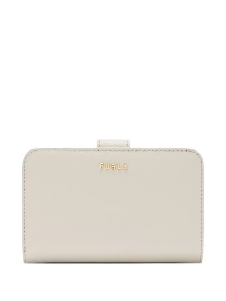 Portofel Furla din piele cu autograf alb