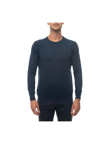 Jedwabny sweter Kiton niebieski