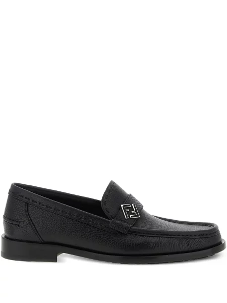 Loafersy Fendi skórzane czarne