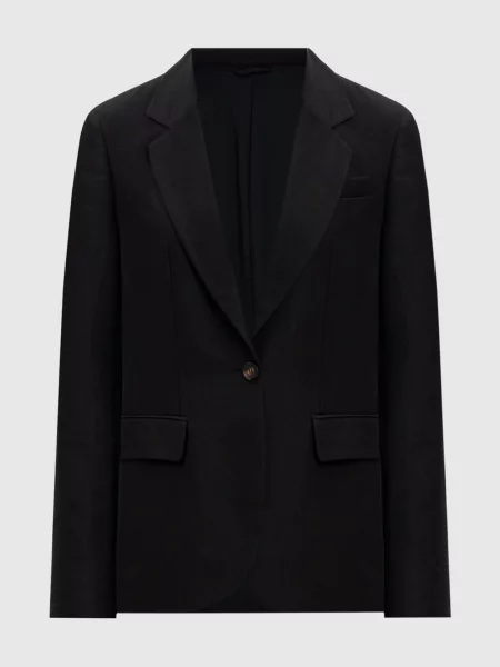 Жакет з льоном з ланцюжком моніль Brunello Cucinelli чорний