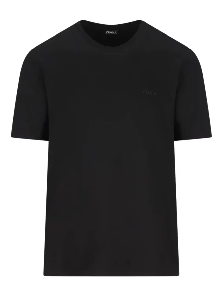 Tricou Zegna cu broderie negru