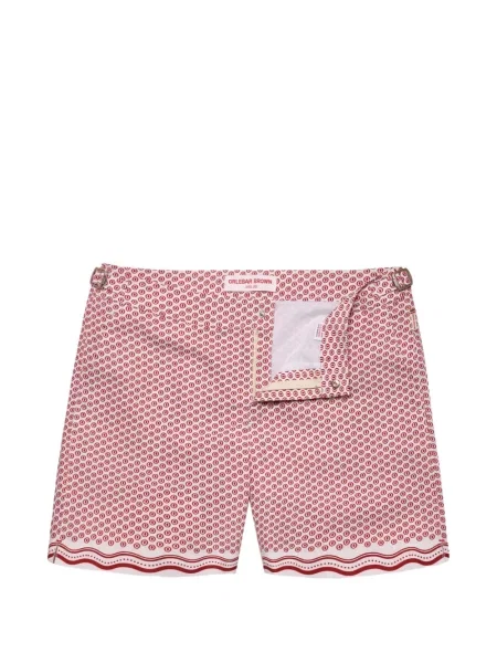 Slip de baie Orlebar Brown cu imagine cu imprimeu geometric alb