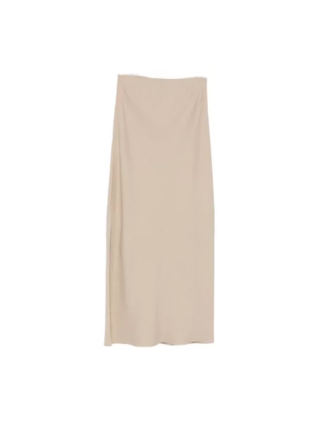 Lniana spódnica Brunello Cucinelli beżowa