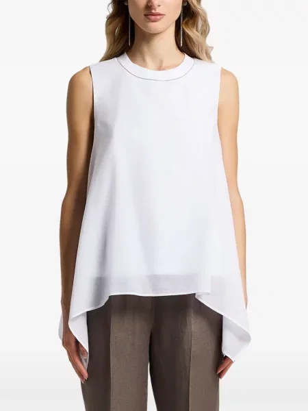 Top Peserico asimetric alb