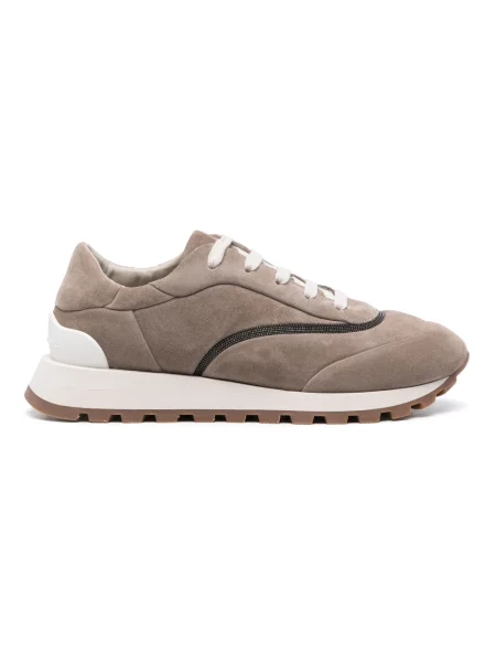 Sneakersy Brunello Cucinelli skórzane beżowe