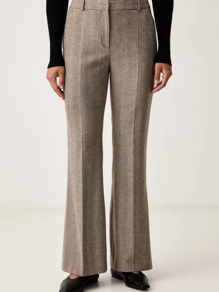 BOSS Orange pantaloni pentru femei cu amestec de lână C_Tanalea bej