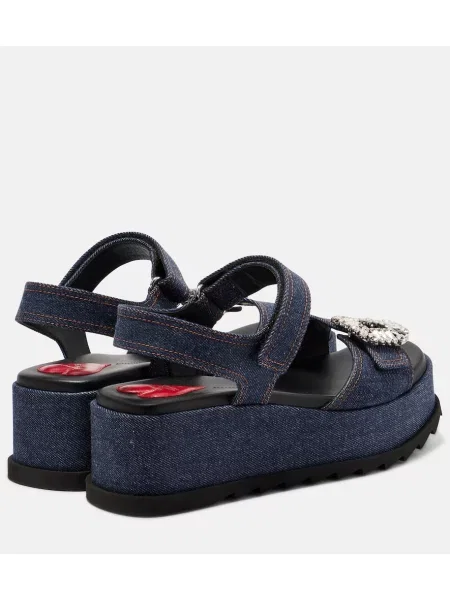 Sandále Roger Vivier na kline modrá