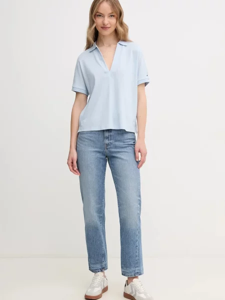 Tommy Hilfiger jeansy high waist niebieskie