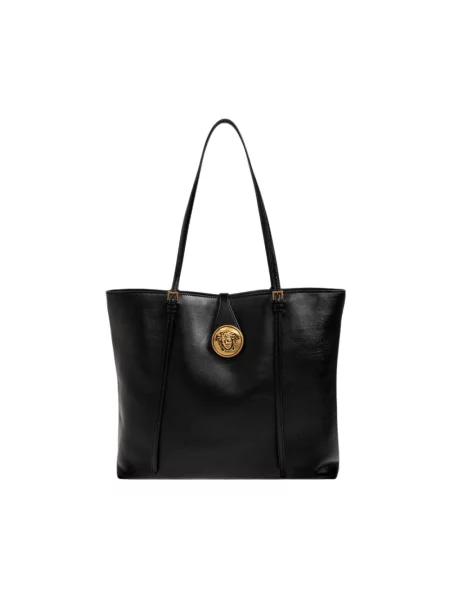 Shopperka Versace skórzana czarna