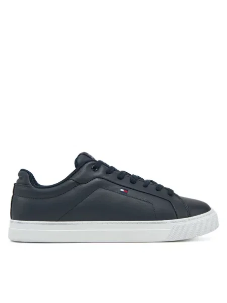 Kožené tenisky Tommy Hilfiger ICON COURT LTH FLAG ESS modrá