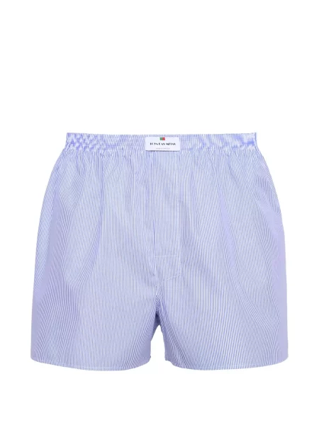 Pantaloni scurți Loja Das Meias cu dungi albastru