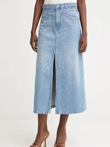 Silvian Heach fustă în formă de A din denim KANT albastru