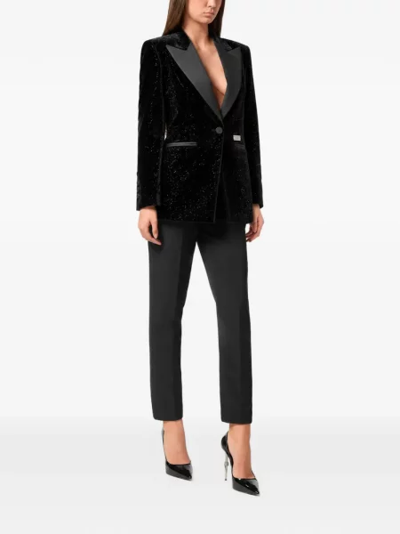 Sacou Philipp Plein de catifea negru