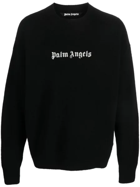 Pulover Palm Angels cu decolteu rotund negru