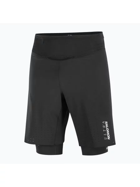 Pantaloni scurți de alergare pentru bărbați Salomon S/Lab Ultra deep black negru