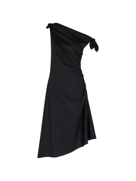 Rochie midi Staud cu volane cu un umăr gol negru