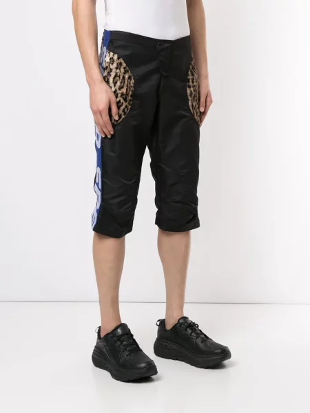 Pantaloni scurți cargo Martine Rose cu imagine cu imprimeu animal print negru