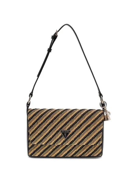 Geanta crossbody Guess cu dungi negru