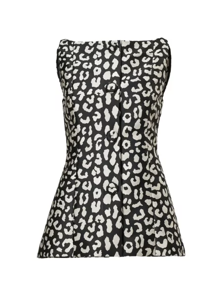 Top Carolina Herrera cu imagine cu model leopard negru