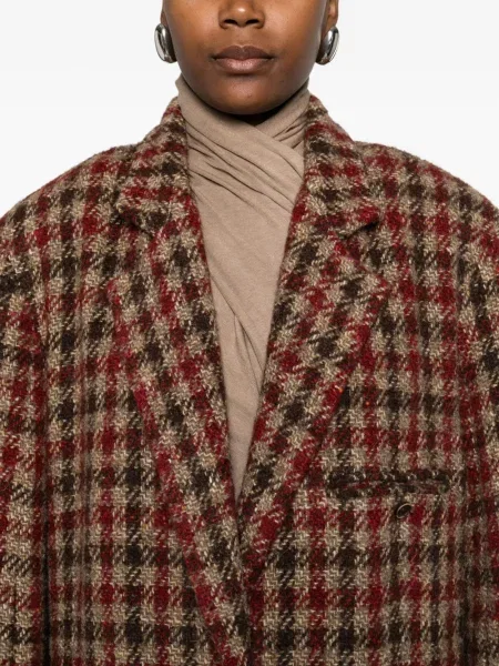 Palton Uma Wang în carouri roșu
