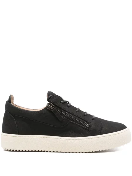Sneakerși Giuseppe Zanotti cu șireturi din dantelă negru