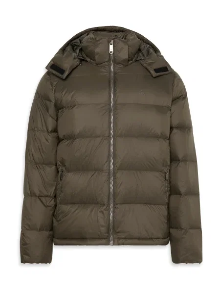 Geacă de blugi Calvin Klein Jeans cu glugă kaki