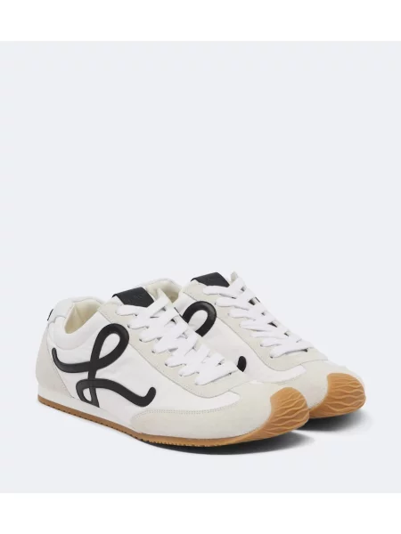 Sneakerși Loewe din piele de căprioară alb