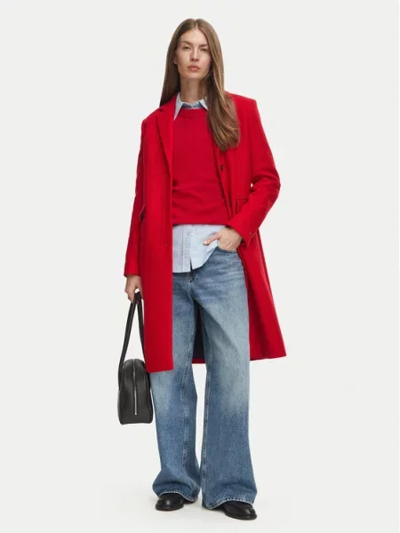 Tommy Hilfiger Vilnonis paltas Classic raudona