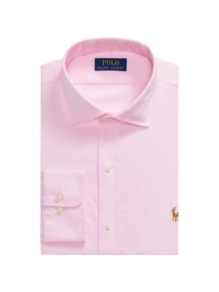 Вълнена поло тениска Polo Ralph Lauren с връзки с принт синьо