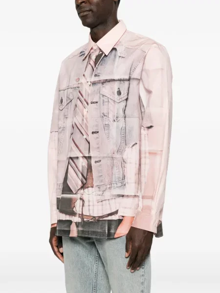 Cămașă Acne Studios cu imagine roz